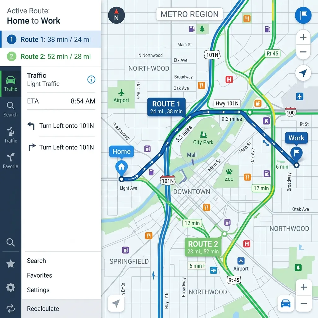 Calculate Driving Times and Distances