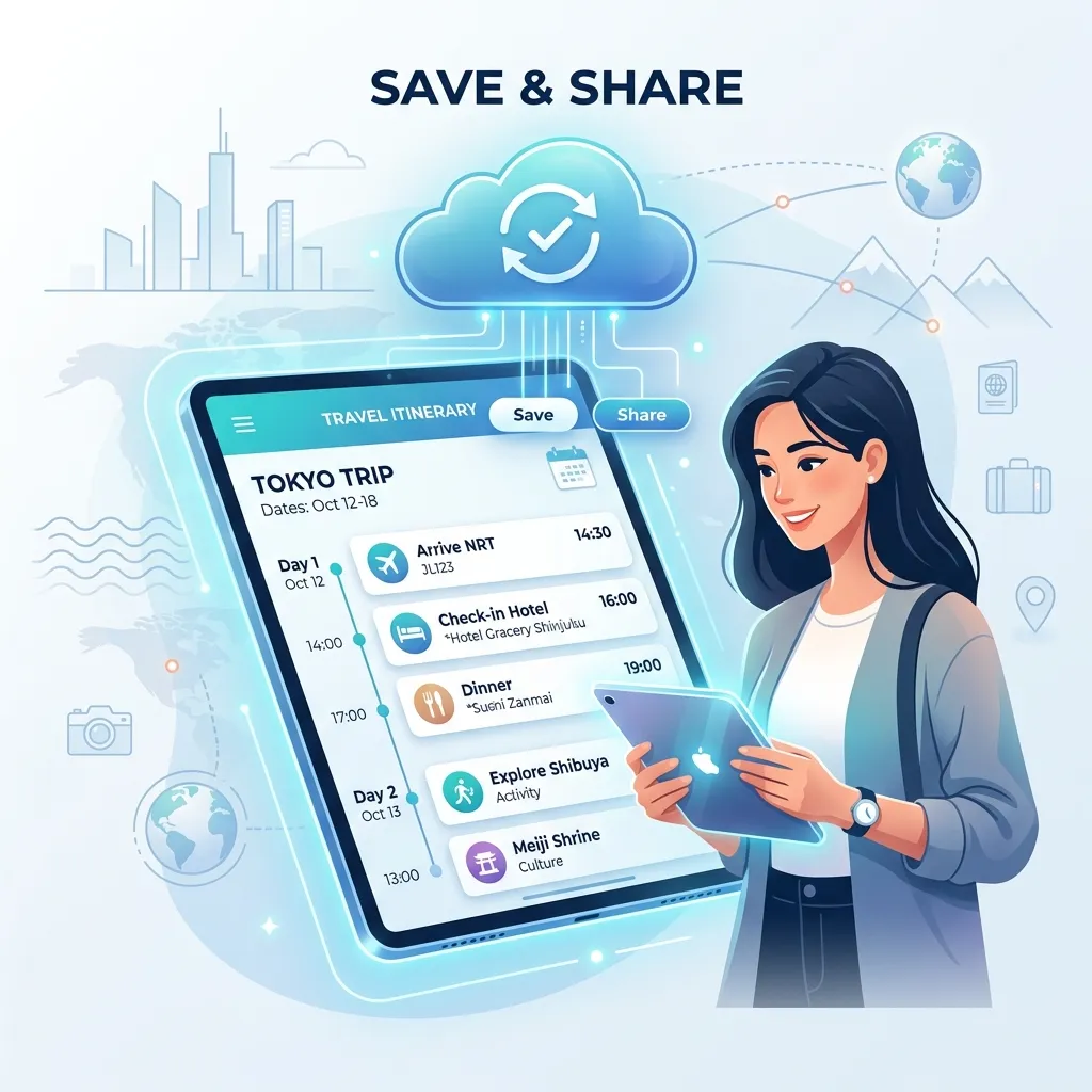 Save and Share Your Itinerary